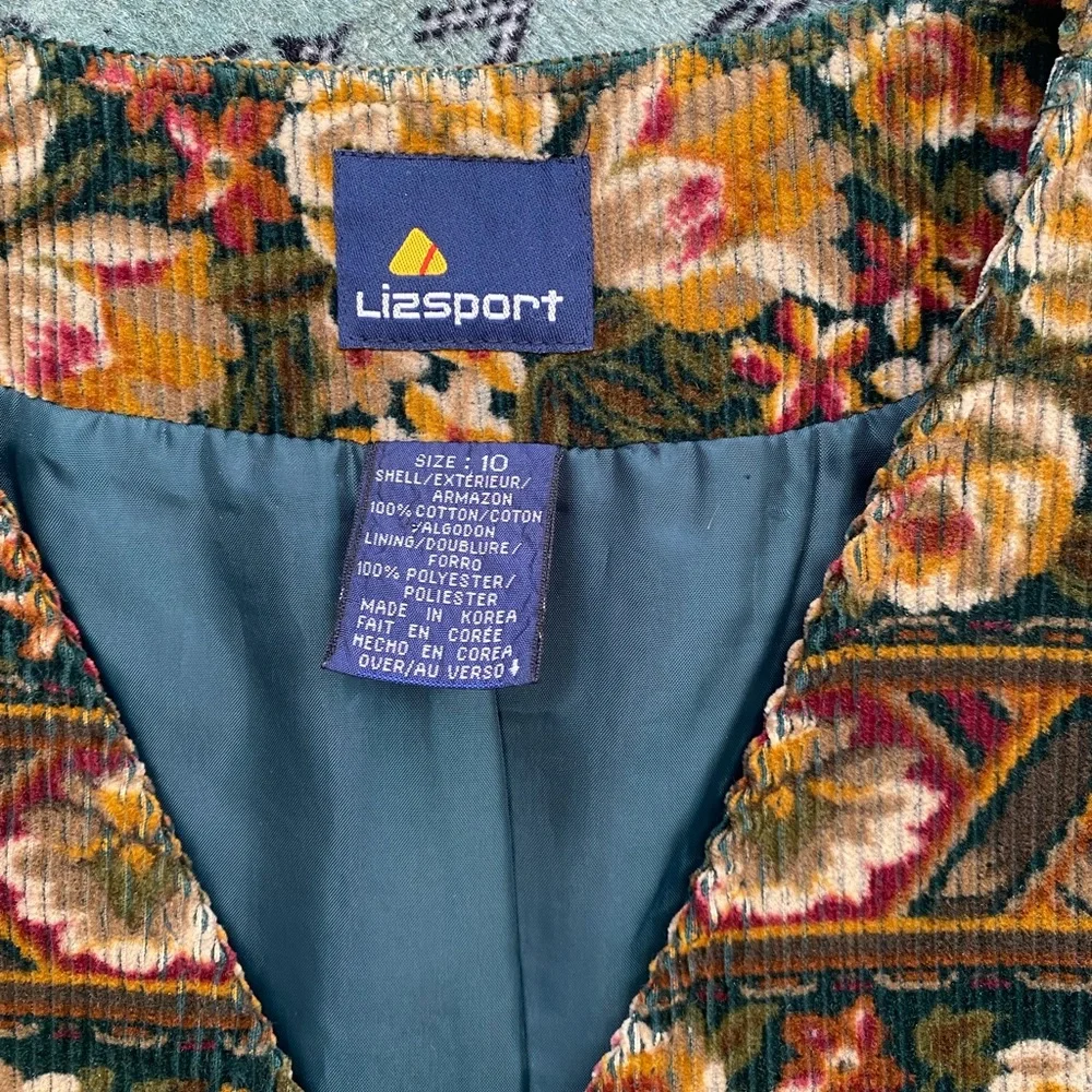 Vintage corduroy floral Cottagecore button up vest - Picture 3 of 9